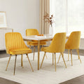 Artiss Dining Chairs Set of 4 Velvet Yellow Tufted