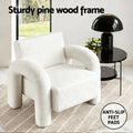 Artiss Curved Armchair Accent Chair Lounge Boucle White