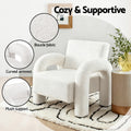 Artiss Curved Armchair Accent Chair Lounge Boucle White