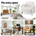 Artiss Curved Armchair Accent Chair Lounge Boucle White