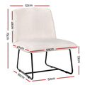 Artiss Accent Chair Armchair Cross Leg Beige Fabric