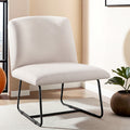 Artiss Accent Chair Armchair Cross Leg Beige Fabric