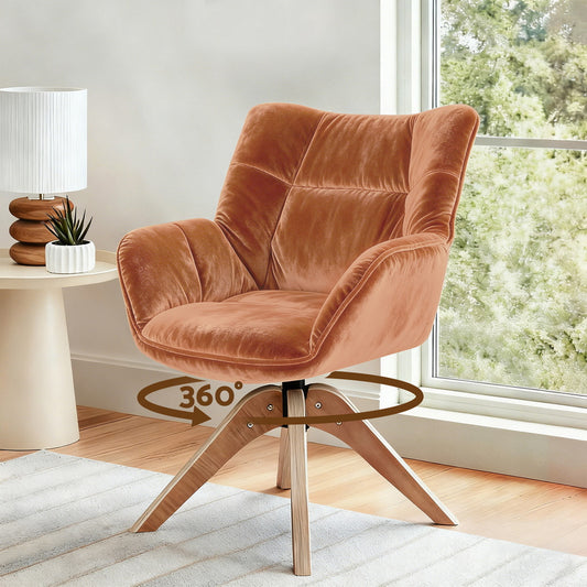 Artiss Swivel Armchair Nursing Chair Velvet Brown