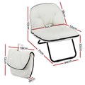 Artiss 2-in-1 Foldable Armchair Lounge Chair Portable White