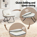 Artiss 2-in-1 Foldable Armchair Lounge Chair Portable White