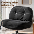 Artiss Swivel Chair Nursing Armchair Lounge Corduroy Steel Star Base Black