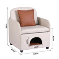 Artiss Armchair PU Leather Pet Accent Lounge Chair Cushion Beige