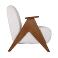 Artiss Accent Chair Upholstered Chenille White Solid Wood Armchair