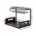 Artiss Under Sink Organizer L-Shape 1 Drawer Kitchen Cabinet Storage