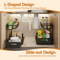 Artiss Under Sink Organizer L-Shape 1 Drawer Kitchen Cabinet Storage