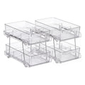 Artiss 2 Pack Clear Pull Out Cabinet Organiser 2 Tier Storage Drawers