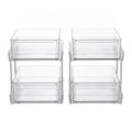 Artiss 2 Pack Clear Pull Out Cabinet Organiser 2 Tier Storage Drawers