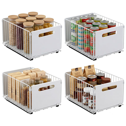 Artiss 4 Pack Pull out Drawers for Cabinets Foldable Slide Out Drawers