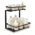 Artiss Under Sink Organizer 2 Drawer Black Storage Bathroom Kitchen