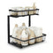 Artiss Under Sink Organizer 2 Drawer Black Storage Bathroom Kitchen