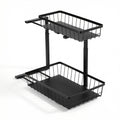 Artiss Under Sink Organizer 2 Drawer Black Storage Bathroom Kitchen