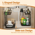 Artiss Under Sink Organizer 2 Drawer Black Storage Bathroom Kitchen