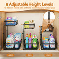 Artiss Under Sink Organizer 2 Drawer Black Storage Bathroom Kitchen