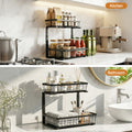 Artiss Under Sink Organizer 2 Drawer Black Storage Bathroom Kitchen