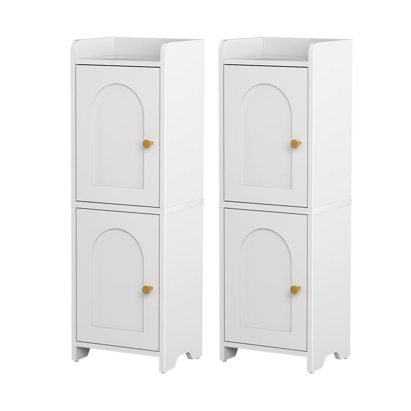 Artiss Bathroom Cabinet 2-Tier Slim Toilet Storage Organiser White