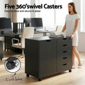 Artiss 5 Drawer Mobile Filing Cabinet with Door Printer Stand
