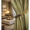 Olive Green Beaded Rope Curtain Tieback