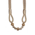 Cream Beaded Rope Curtain Tieback