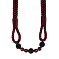 Burgundy Beaded Rope Curtain Tieback
