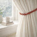 Coral Red Beaded Rope Curtain Tieback