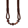 Walnut Brown Beaded Rope Curtain Tieback