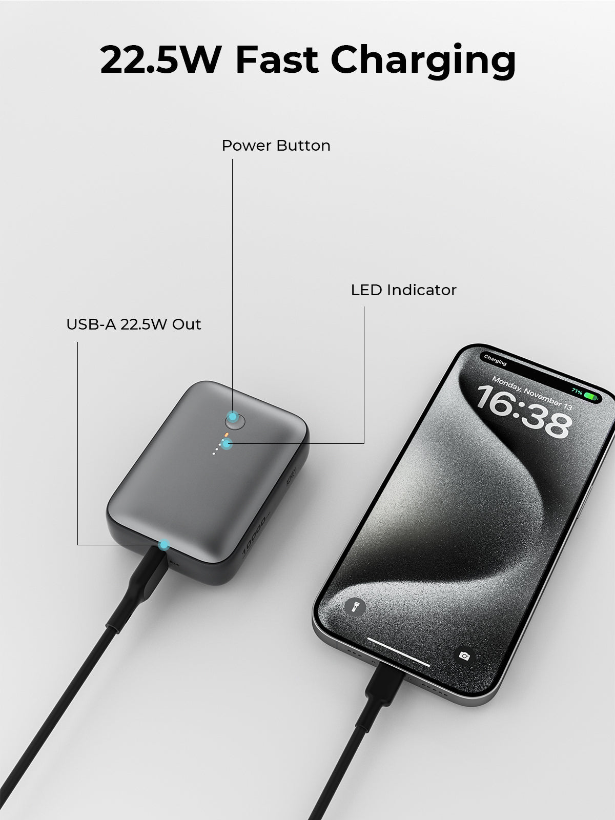 AUKEY Spark Mini 10000 Compact Fast Charging Power Bank (PB-Y55)