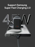 AUKEY Comet 45W GaN USB-C PD/PPS Fast Wall Charger for iPhone, Samsung & USB-C Devices – PA-C2