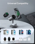 AUKEY MagFusion 3-in-1 Pro Qi2 15W Wireless Charging Station with Active Cooling for iPhone – LC-MC311A