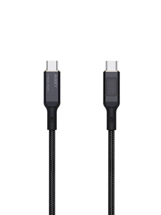 Aukey Circlet Blink 100W 1m Nylon Braided USB-C to USB-C Cable with LCD Display (CB-MCC101)