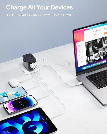 Aukey Travel Mate 65W GaN Universal Adapter with USB ports (PA-TA08A)