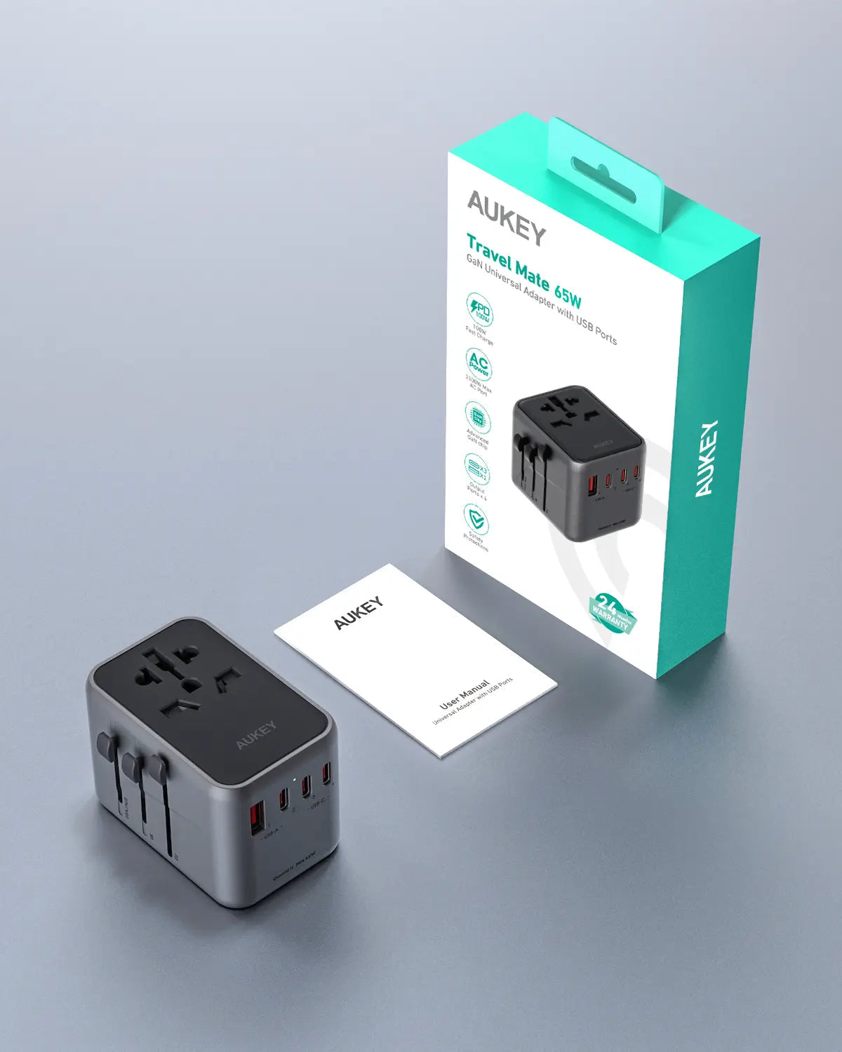 Aukey Travel Mate 65W GaN Universal Adapter with USB ports (PA-TA08A)