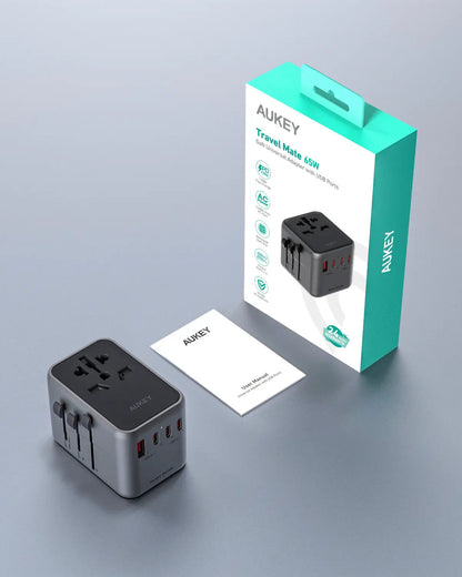 Aukey Travel Mate 65W GaN Universal Adapter with USB ports (PA-TA08A)
