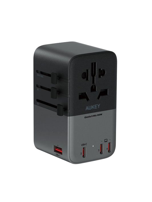 Aukey Travel Mate 100W GaN Universal Adapter with USB ports (PA-TA09A)