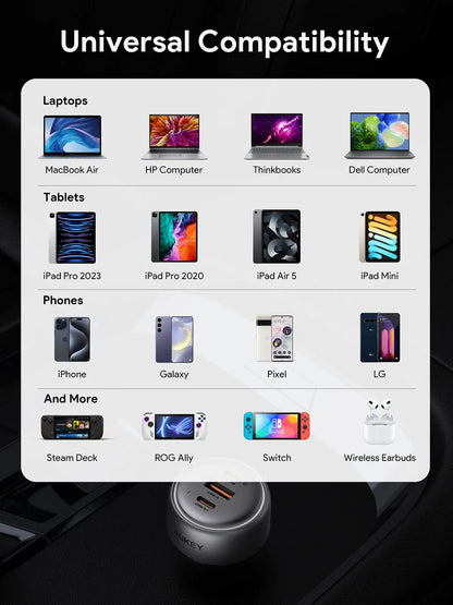 Aukey Pathfinder Mix 3 66W Fast Charging Car Charger (CC-P1)