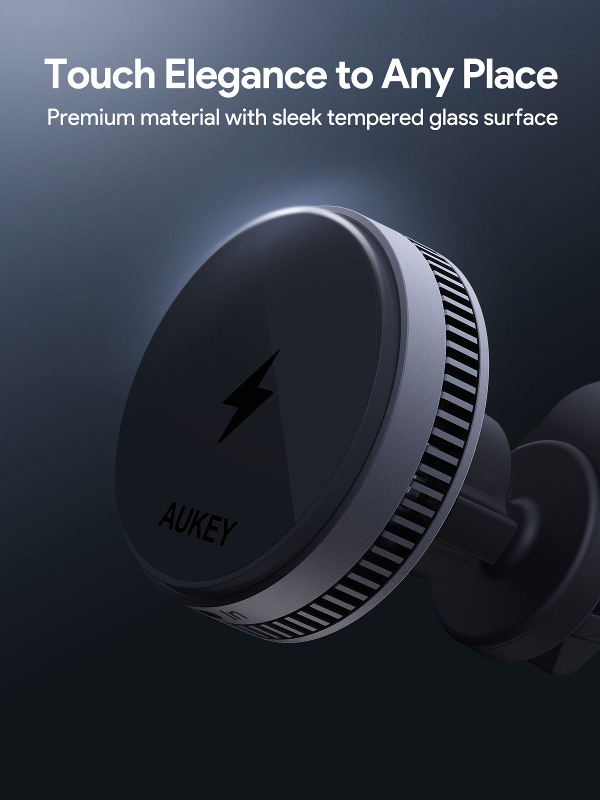 Aukey MagFusion Dash Pro Qi2 Magnetic Fast Wireless Charging Phone Mount with Active Cooling (HD-MC13A)