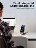AUKEY MagFusion L Qi2 15W 2-in-1 Foldable Magnetic Wireless Charger for iPhone, AirPods, Samsung & Galaxy Buds – LC-MC211