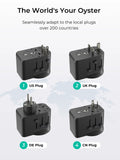 AUKEY GlobeMate 65W GaN Universal Travel Adapter with 2 USB-C + USB-A for 200+ Countries – PA-TA11A