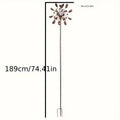 Solar Powered Metal Wind Spinner with LED Lights