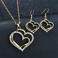 Heart Shaped Rhinestone Jewelry Set for Women