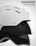 OutdoorMaster Kelvin II Ski Snow Sport Helmet | Adjustable Dial Fit Snowboard Helmet for Men Women & Youth,ASTM Certified,14 Vents-Matte White-L
