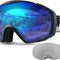 OutdoorMaster Ski Goggles with Cover Snowboard Snow Goggles OTG Anti-Fog -100% UV Protection-OM-18