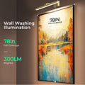 Wireless Picture Lights for Wall, Battery Operated Wall Light for Painting Rechargeable CCT Rotatable Art Gallery Light with Remote Dimmable Timer for Artwork Frame Display Dartboard (Gold, 24inch)