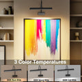 Picture Frame Light with Remote, Wireless 16 Inch Black Art Light, Battery Operated Picture Light with 3 CCT, Dimmable and Timer Wall Picture Lights for Painting, Wall, Gallery, Artwork, Frame