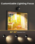 Zoomable Spot Lights Indoor, Rechargeable Picture Light with Remote, Dimmable CCT Spotlight for Wall Art, 6000mAh Uplights with Timer for Plant Artwork Painting Sofa Corner Black 2Pack