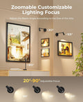 Zoomable Picture Light for Wall, Battery Operated Art Light for Paintings CCT Dimmable Spotlight for Wall Art Wall Light with Remote Control for Living Room Gallery Dartboard Bathroom